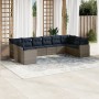 Set de sofás de jardín 10 pzas con cojines ratán sintético gris by , Garden sets - Ref: Foro24-3219461, Price: 729,38 €, Disc...