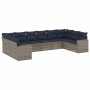 Set de sofás de jardín 10 pzas con cojines ratán sintético gris by , Garden sets - Ref: Foro24-3219461, Price: 729,38 €, Disc...