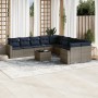 Set de sofás de jardín 11 pzas y cojines ratán sintético gris by , Garden sets - Ref: Foro24-3219511, Price: 768,52 €, Discou...
