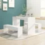 3-teiliges Esszimmerset aus weißem Sperrholz von vidaXL, Möbelsets für Küchen und Esszimmer - Ref: Foro24-809476, Preis: 97,4...