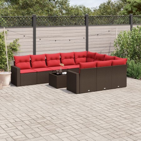 Set de sofás de jardín 11 pzas cojines ratán sintético marrón von , Gartensets - Ref: Foro24-3219494, Preis: 752,86 €, Rabatt: %