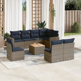 Set de sofás de jardín 9 pzas con cojines ratán sintético gris by , Garden sets - Ref: Foro24-3256495, Price: 640,55 €, Disco...