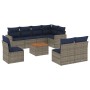 Set de sofás de jardín 9 pzas con cojines ratán sintético gris by , Garden sets - Ref: Foro24-3256495, Price: 640,55 €, Disco...