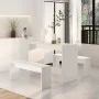 3-teiliges Esszimmerset aus weißem Sperrholz von vidaXL, Möbelsets für Küchen und Esszimmer - Ref: Foro24-809476, Preis: 97,4...