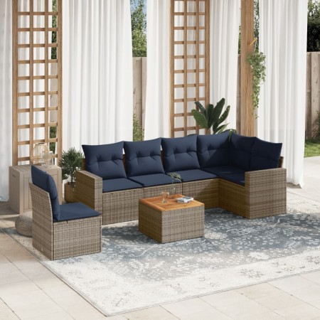 Set de sofás de jardín 7 pzas con cojines ratán sintético gris by , Garden sets - Ref: Foro24-3256481, Price: 509,06 €, Disco...