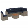Set de sofás de jardín 7 pzas con cojines ratán sintético gris by , Garden sets - Ref: Foro24-3256481, Price: 509,06 €, Disco...