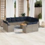 Set sofás de jardín con cojines 13 piezas ratán sintético gris by , Garden sets - Ref: Foro24-3256726, Price: 1,00 €, Discoun...