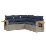 Set de sofás de jardín 5 pzas con cojines ratán sintético gris by , Garden sets - Ref: Foro24-3226803, Price: 408,86 €, Disco...