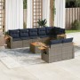 Set de sofás de jardín 9 pzas con cojines ratán sintético gris | Foro24.es | Tu tienda online para hogar, jardín y más Foro24.es