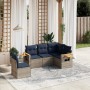 Set de sofás de jardín 5 pzas con cojines ratán sintético gris by , Garden sets - Ref: Foro24-3226817, Price: 408,86 €, Disco...