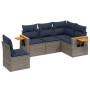 Set de sofás de jardín 5 pzas con cojines ratán sintético gris by , Garden sets - Ref: Foro24-3226817, Price: 408,86 €, Disco...