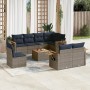 Set de sofás de jardín 9 pzas con cojines ratán sintético gris by , Garden sets - Ref: Foro24-3227013, Price: 674,18 €, Disco...