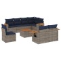 Set de sofás de jardín 9 pzas con cojines ratán sintético gris by , Garden sets - Ref: Foro24-3227013, Price: 674,18 €, Disco...