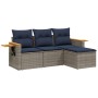Set de sofás de jardín 4 pzas con cojines ratán sintético gris by , Garden sets - Ref: Foro24-3226747, Price: 301,33 €, Disco...