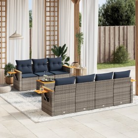 Set de sofás de jardín 8 pzas con cojines ratán sintético gris by , Garden sets - Ref: Foro24-3226649, Price: 602,86 €, Disco...