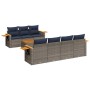 Set de sofás de jardín 8 pzas con cojines ratán sintético gris by , Garden sets - Ref: Foro24-3226649, Price: 602,86 €, Disco...