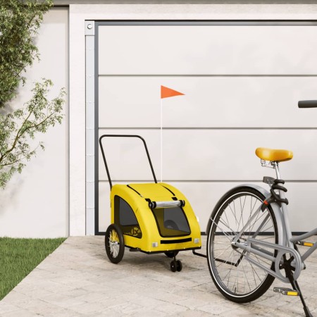 Remolque de bicicleta mascotas hierro tela Oxford amarillo von , Kinderwagen für Haustiere - Ref: Foro24-93980, Preis: 102,29...