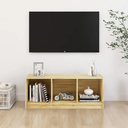 Solid pine wood TV cabinet 104x33x41 cm by vidaXL, TV Furniture - Ref: Foro24-809960, Price: 58,48 €, Discount: %