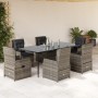 Set comedor jardín 7 pzas y cojines ratán sintético gris von , Gartensets - Ref: Foro24-3262859, Preis: 1,00 €, Rabatt: %
