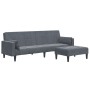 Sofá cama de 2 plazas con taburete terciopelo gris oscuro by , Sofas - Ref: Foro24-3258134, Price: 344,26 €, Discount: %