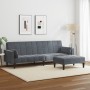 Sofá cama de 2 plazas con taburete terciopelo gris oscuro by , Sofas - Ref: Foro24-3258134, Price: 344,26 €, Discount: %