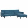 Sofá cama de 2 plazas con taburete terciopelo azul von , Sofas - Ref: Foro24-3258115, Preis: 338,87 €, Rabatt: %