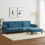 Sofá cama de 2 plazas con taburete terciopelo azul von , Sofas - Ref: Foro24-3258115, Preis: 338,87 €, Rabatt: %
