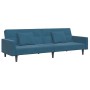 Sofá cama de 2 plazas con taburete terciopelo azul von , Sofas - Ref: Foro24-3258115, Preis: 338,87 €, Rabatt: %