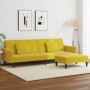 Sofá cama de 2 plazas con taburete terciopelo amarillo by , Sofas - Ref: Foro24-3258120, Price: 333,25 €, Discount: %