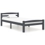 Solid pine wood bed frame dark grey 100x200 cm by vidaXL, Beds and slatted bases - Ref: Foro24-322090, Price: 121,31 €, Disco...