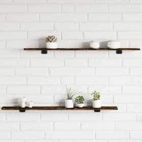 Estantes pared 4 uds madera ingeniería roble humo 100x10x1,5 cm by , Shelves - Ref: Foro24-838285, Price: 27,29 €, Discount: %