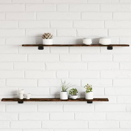 Estantes pared 4 uds madera ingeniería roble humo 100x10x1,5 cm by , Shelves - Ref: Foro24-838285, Price: 27,29 €, Discount: %