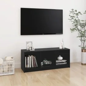 TV-Ständer aus massivem Kiefernholz schwarz 104x33x41 cm von vidaXL, TV-Möbel - Ref: Foro24-809964, Preis: 42,37 €, Rabatt: %