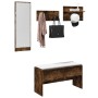 Muebles de recibidor 4 pzas madera de ingeniería roble ahumado | Foro24.es | Tu tienda online para hogar, jardín y más Foro24.es