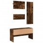 Muebles de recibidor 4 pzas madera de ingeniería roble ahumado | Foro24.es | Tu tienda online para hogar, jardín y más Foro24.es