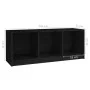 Mueble de TV madera maciza de pino negro 104x33x41 cm de vidaXL, Muebles TV - Ref: Foro24-809964, Precio: 42,37 €, Descuento: %