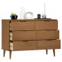 Mesita de noche MOLDE madera maciza de pino marrón 113x40x80 cm de , Cajoneras - Ref: Foro24-4013410, Precio: 239,52 €, Descu...