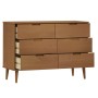 Mesita de noche MOLDE madera maciza de pino marrón 113x40x80 cm de , Cajoneras - Ref: Foro24-4013410, Precio: 239,52 €, Descu...