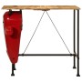 Mesa bar tractor madera maciza mango rojo y marrón 55x120x107cm | Foro24.es | Tu tienda online para hogar, jardín y más Foro24.es