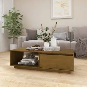 Solid honey brown pine wood coffee table 110x50x33.5 cm by vidaXL, Coffee table - Ref: Foro24-809885, Price: 56,05 €, Discoun...