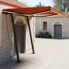 Toldo automático LED sensor de viento naranja y marrón 3x2,5 m de , Toldos - Ref: Foro24-3070115, Precio: 571,66 €