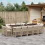 Set comedor de jardín con cojines 15 pzas ratán sintético beige by , Garden sets - Ref: Foro24-3210874, Price: 890,40 €, Disc...