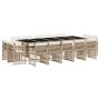 Set comedor de jardín con cojines 15 pzas ratán sintético beige by , Garden sets - Ref: Foro24-3210874, Price: 890,40 €, Disc...