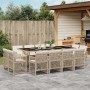 Set comedor de jardín con cojines 13 pzas ratán sintético beige by , Garden sets - Ref: Foro24-3210862, Price: 766,97 €, Disc...