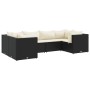Set muebles de jardín 6 piezas y cojines ratán sintético negro by , Garden sets - Ref: Foro24-3308248, Price: 546,90 €, Disco...