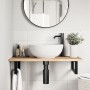 Estante de lavabo de pared acero y madera maciza de acacia von , Badezimmerwaschtische - Ref: Foro24-3302669, Preis: 71,58 €,...
