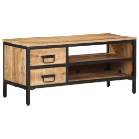 Mueble de TV madera maciza de mango rugosa 90x35x40 cm de , Almacenamiento para CD y DVD - Ref: Foro24-374083, Precio: 127,93...