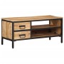 Mueble de TV madera maciza de mango rugosa 90x35x40 cm de , Almacenamiento para CD y DVD - Ref: Foro24-374083, Precio: 127,93...