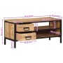 Mueble de TV madera maciza de mango rugosa 90x35x40 cm de , Almacenamiento para CD y DVD - Ref: Foro24-374083, Precio: 127,93...