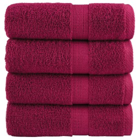 Toallas SOLUND 4 unidades burdeos 30x30 cm 600 gsm